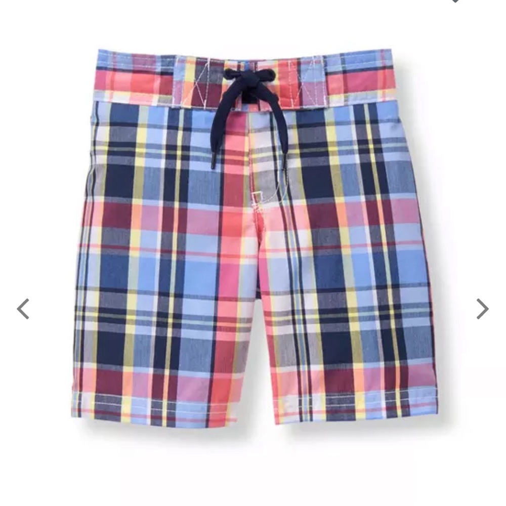 Janie & Jack plaid swim shorts bathing suit trunks size 3